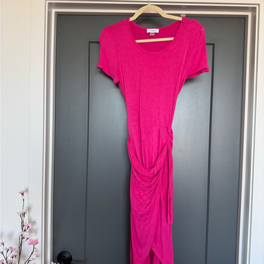 Calvin Klein Fuchsia High Low Dress